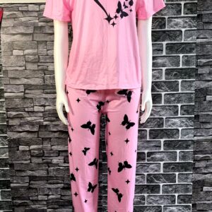 Pink Butterfly Pajamas Set