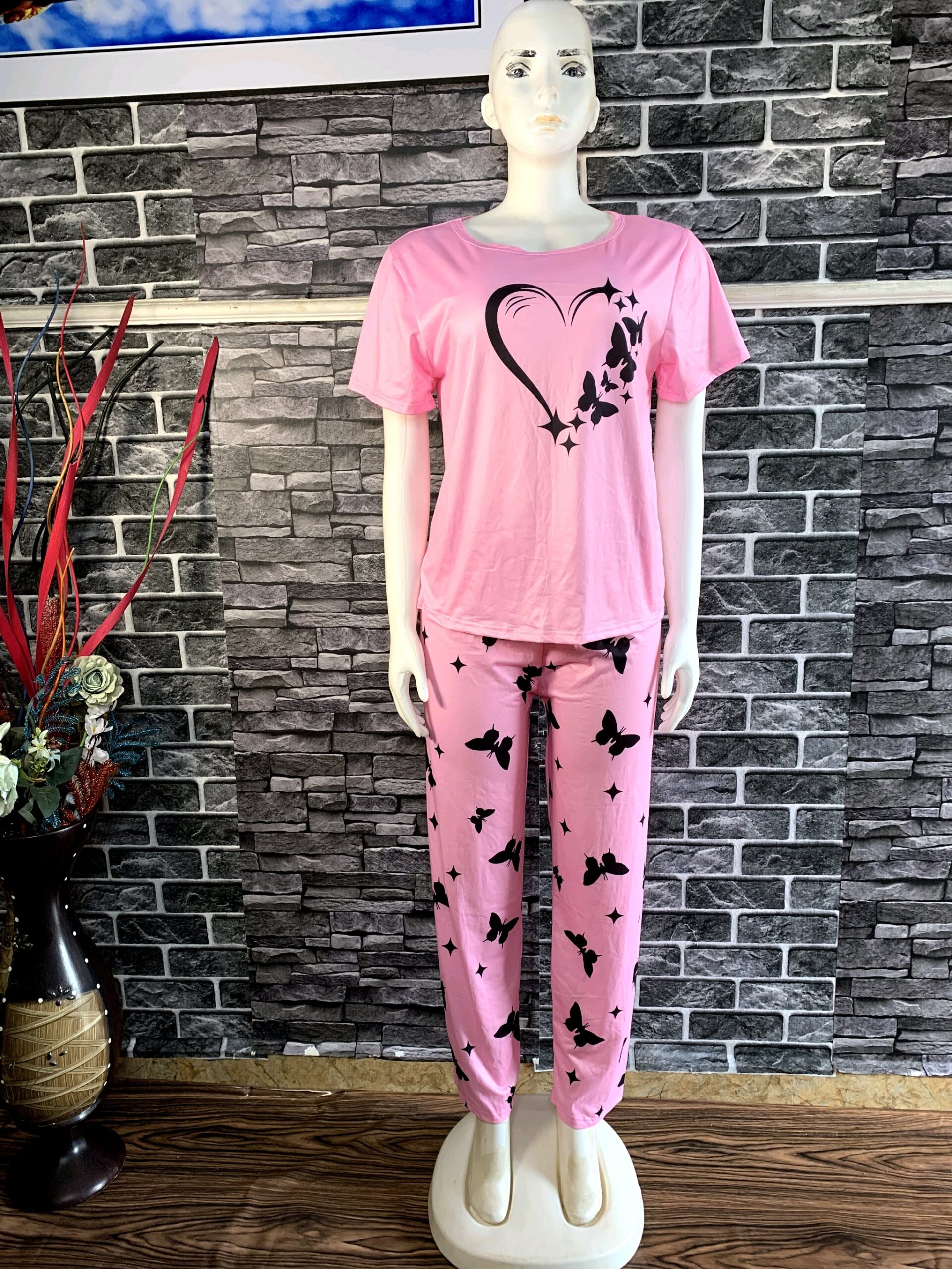 Pink Butterfly Pajamas Set 2 Pink Butterfly Pajamas Set - Image 2