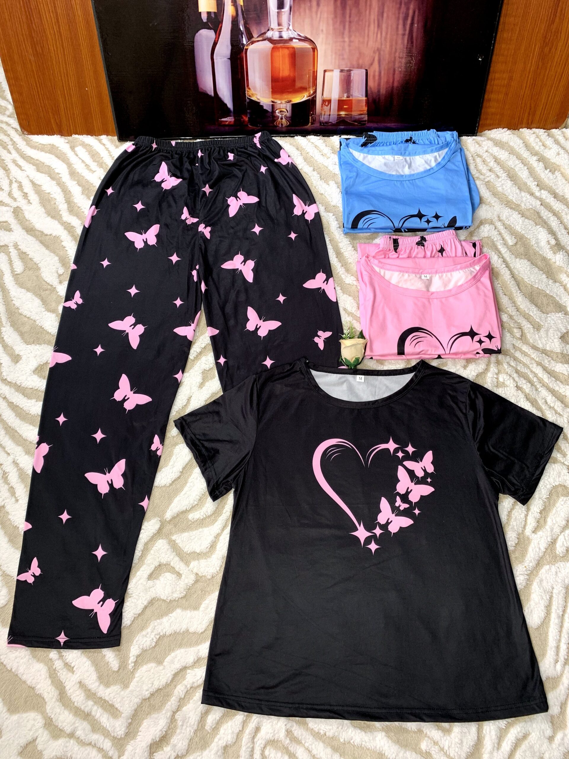 Pink Butterfly Pajamas Set 4 Pink Butterfly Pajamas Set - Image 4
