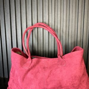 Red Suede Tote Bag