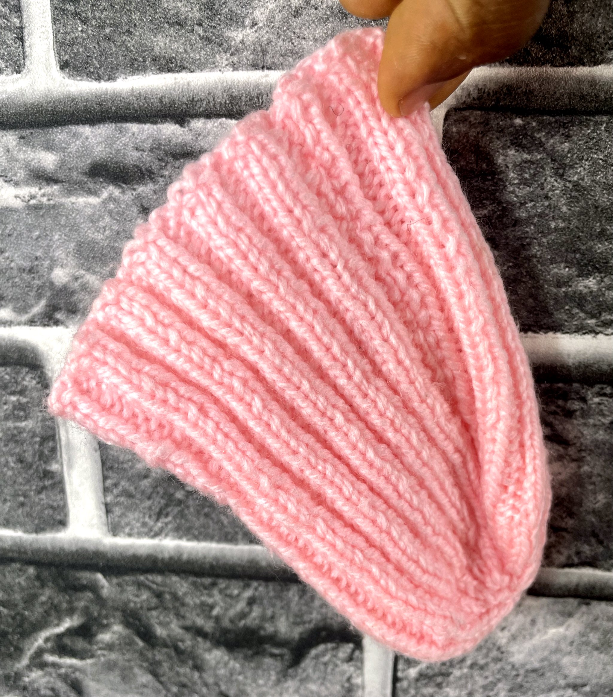 Pink Knitted Baby Hat 2 Pink Knitted Baby Hat - Image 2