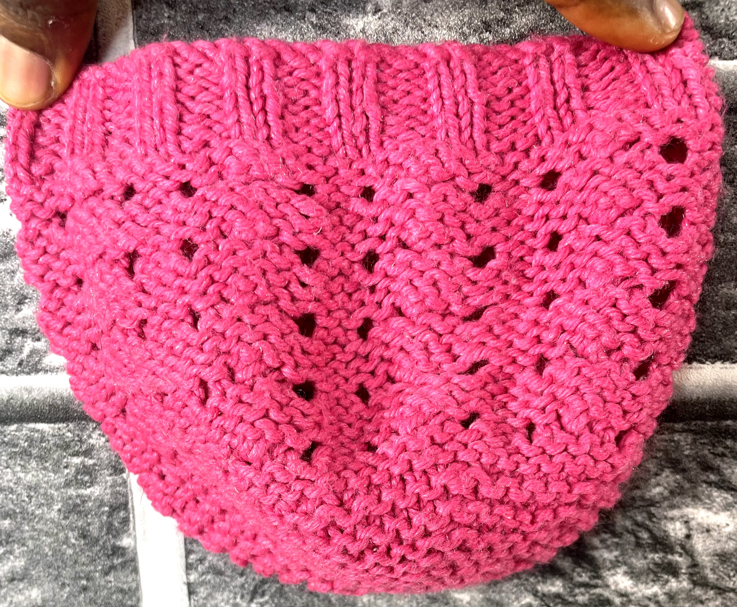 Pink Knitted Baby Hat 5 Pink Knitted Baby Hat - Image 5