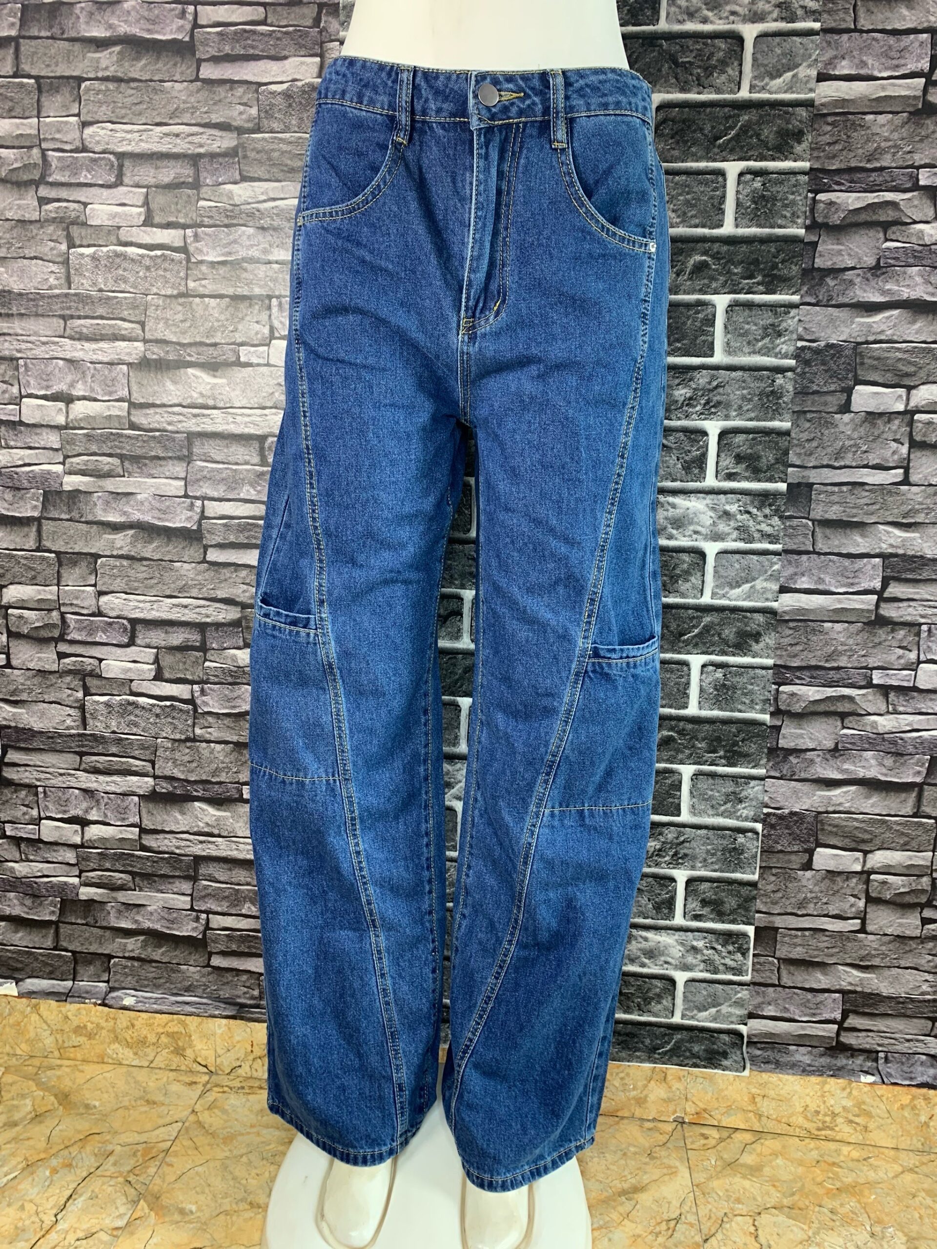 Stylish Wide Leg Denim Jeans 2 Stylish Wide Leg Denim Jeans - Image 2