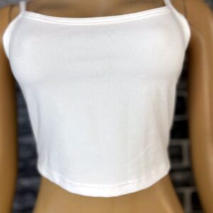 White Crop Camisole Top