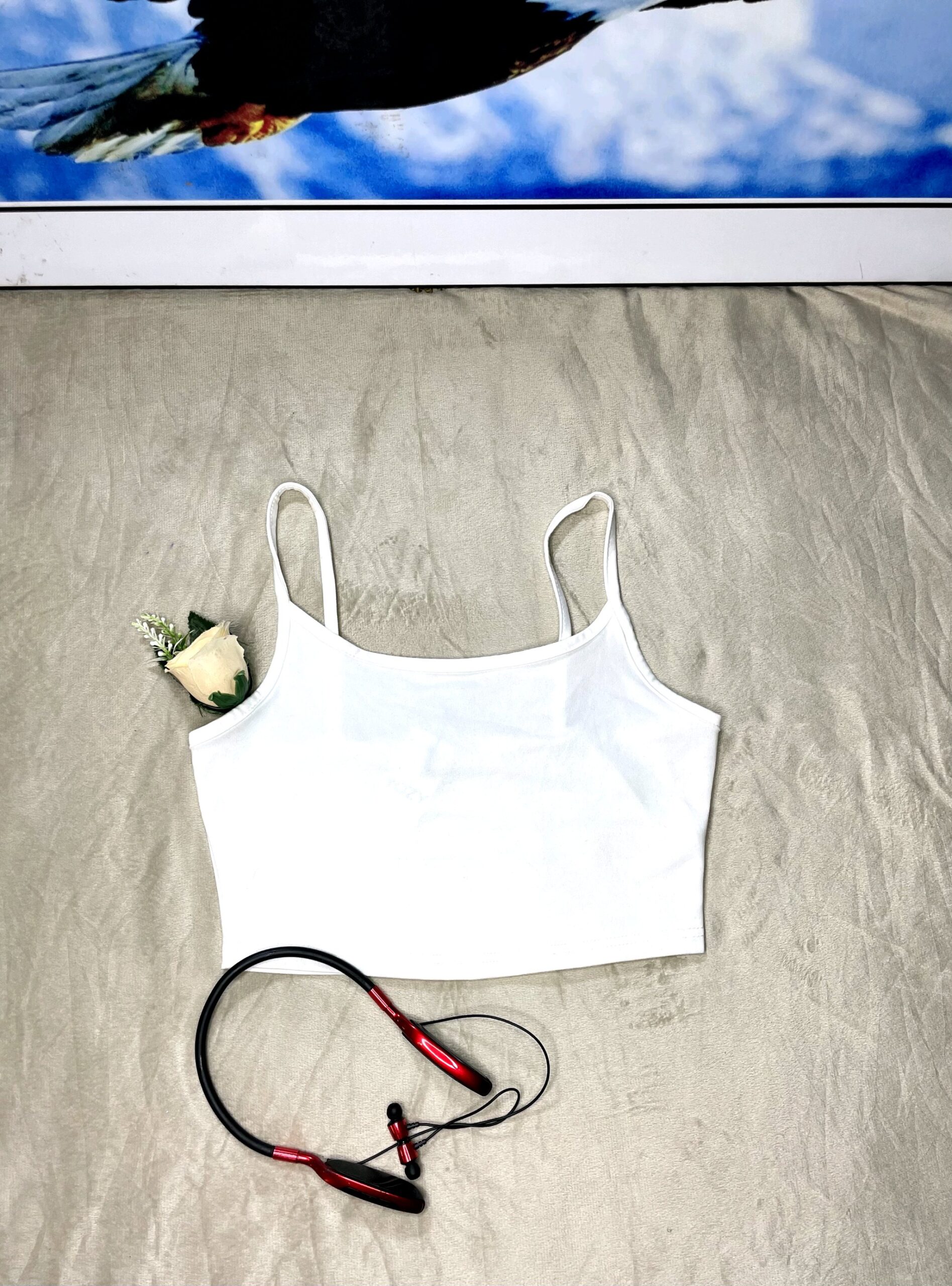 White Crop Camisole Top 4 White Crop Camisole Top - Image 4