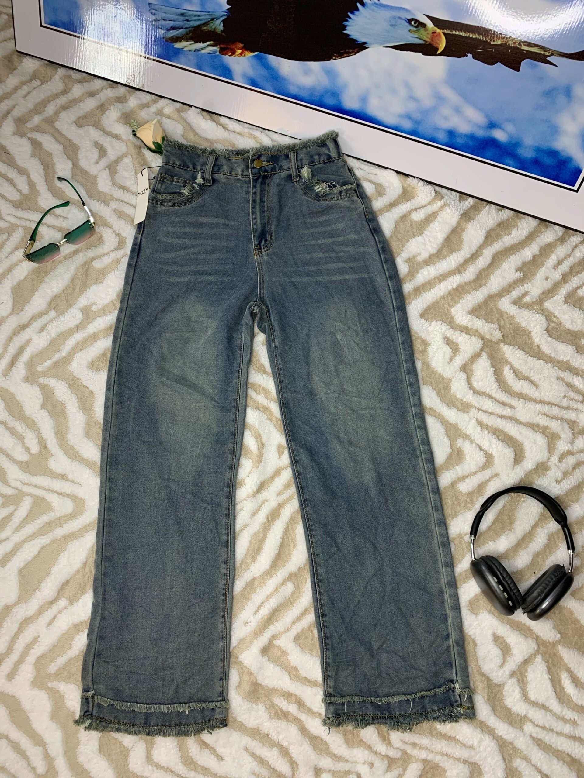 Elegant Elastic Waist Denim Jeans 1 Elegant Elastic Waist Denim Jeans