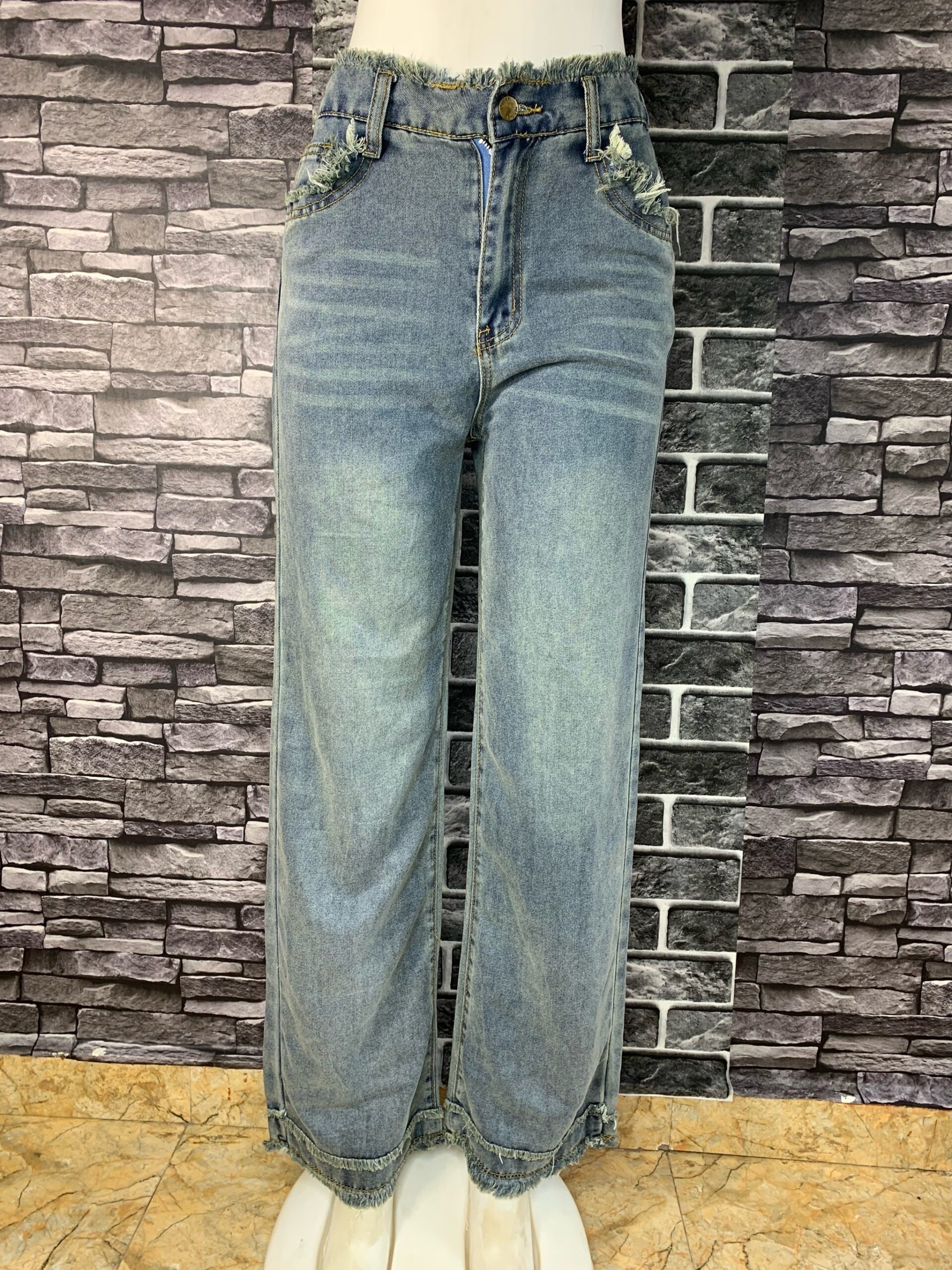 Elegant Elastic Waist Denim Jeans 2 Elegant Elastic Waist Denim Jeans - Image 2