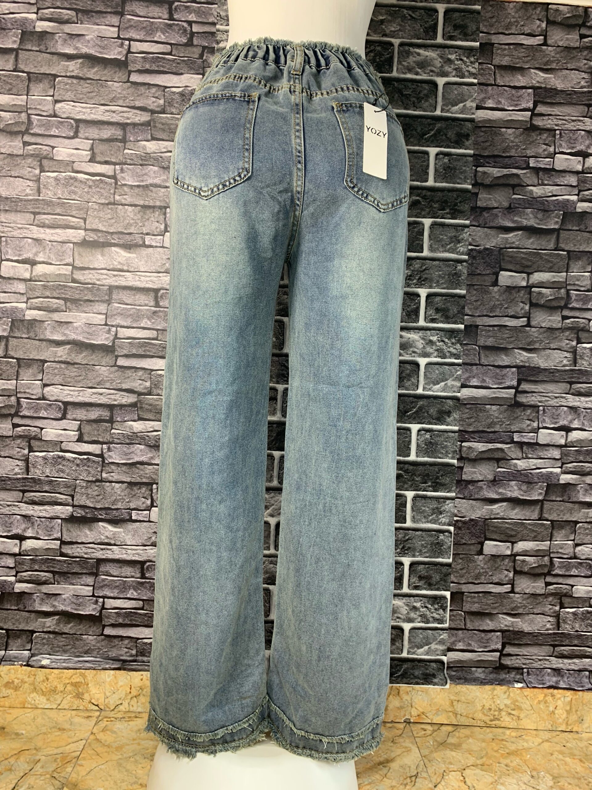 Elegant Elastic Waist Denim Jeans 3 Elegant Elastic Waist Denim Jeans - Image 3