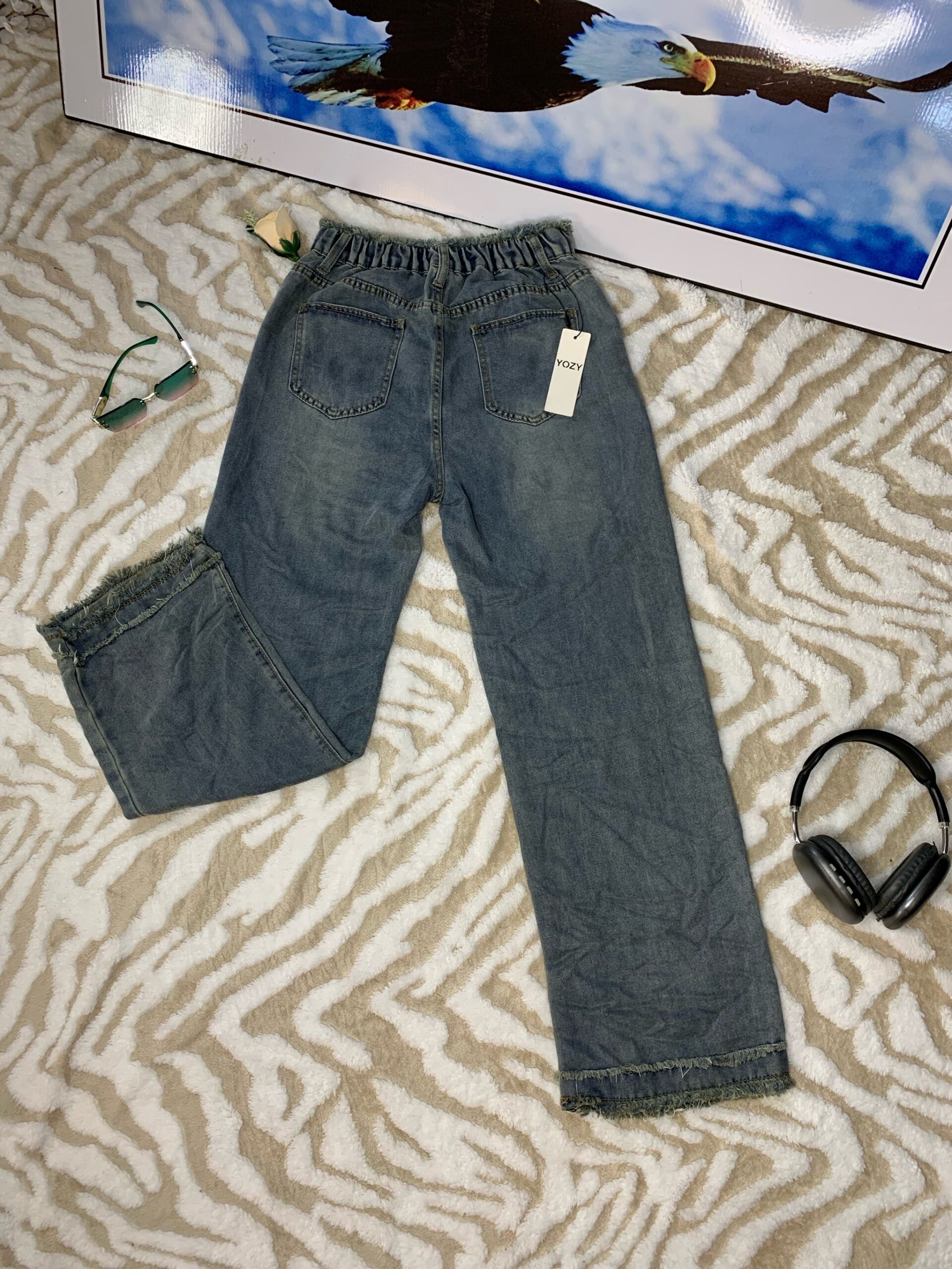 Elegant Elastic Waist Denim Jeans 5 Elegant Elastic Waist Denim Jeans - Image 5