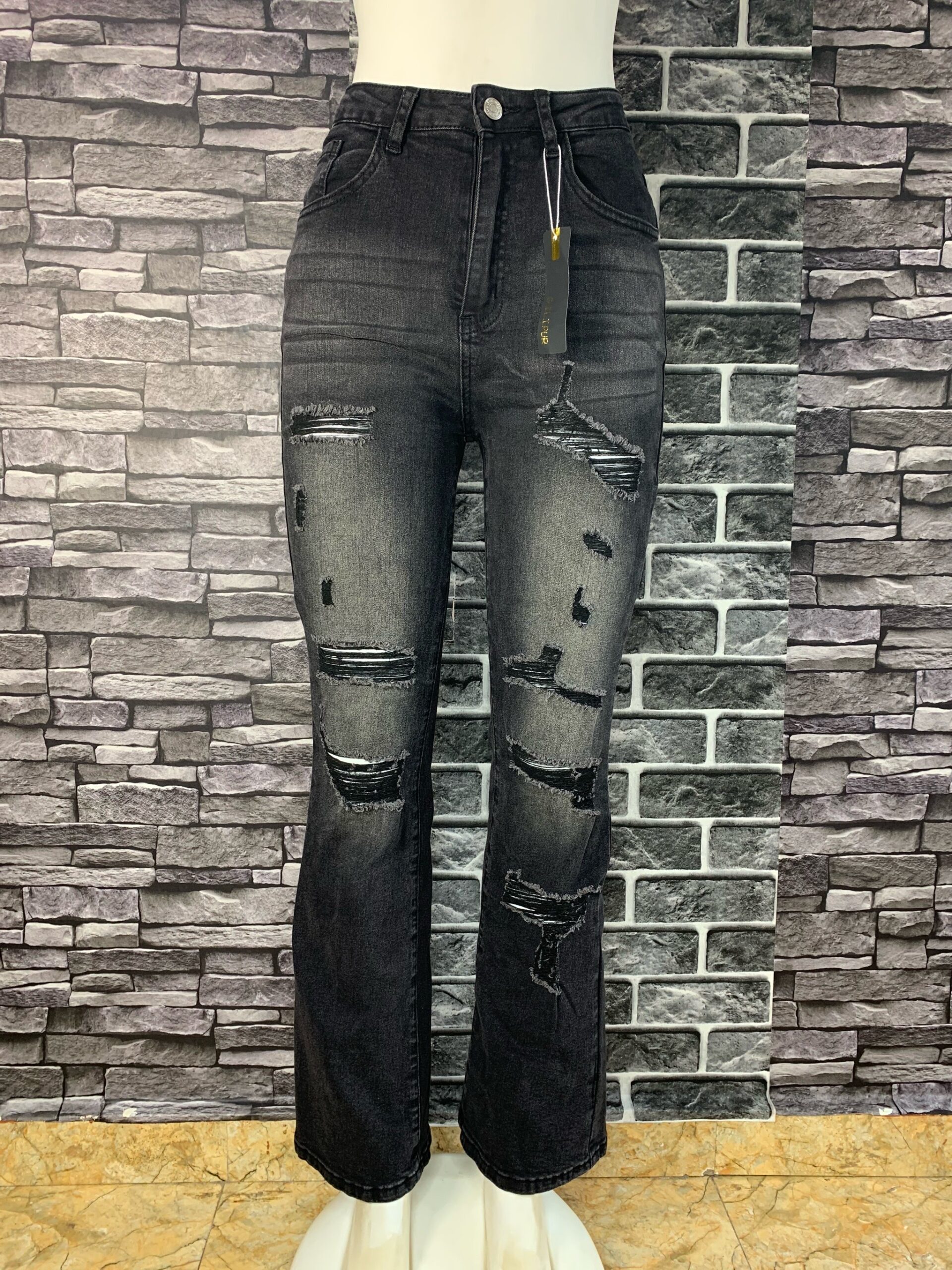 Elegant Ripped Slim Bootcut Jeans 4 Elegant Ripped Slim Bootcut Jeans - Image 4