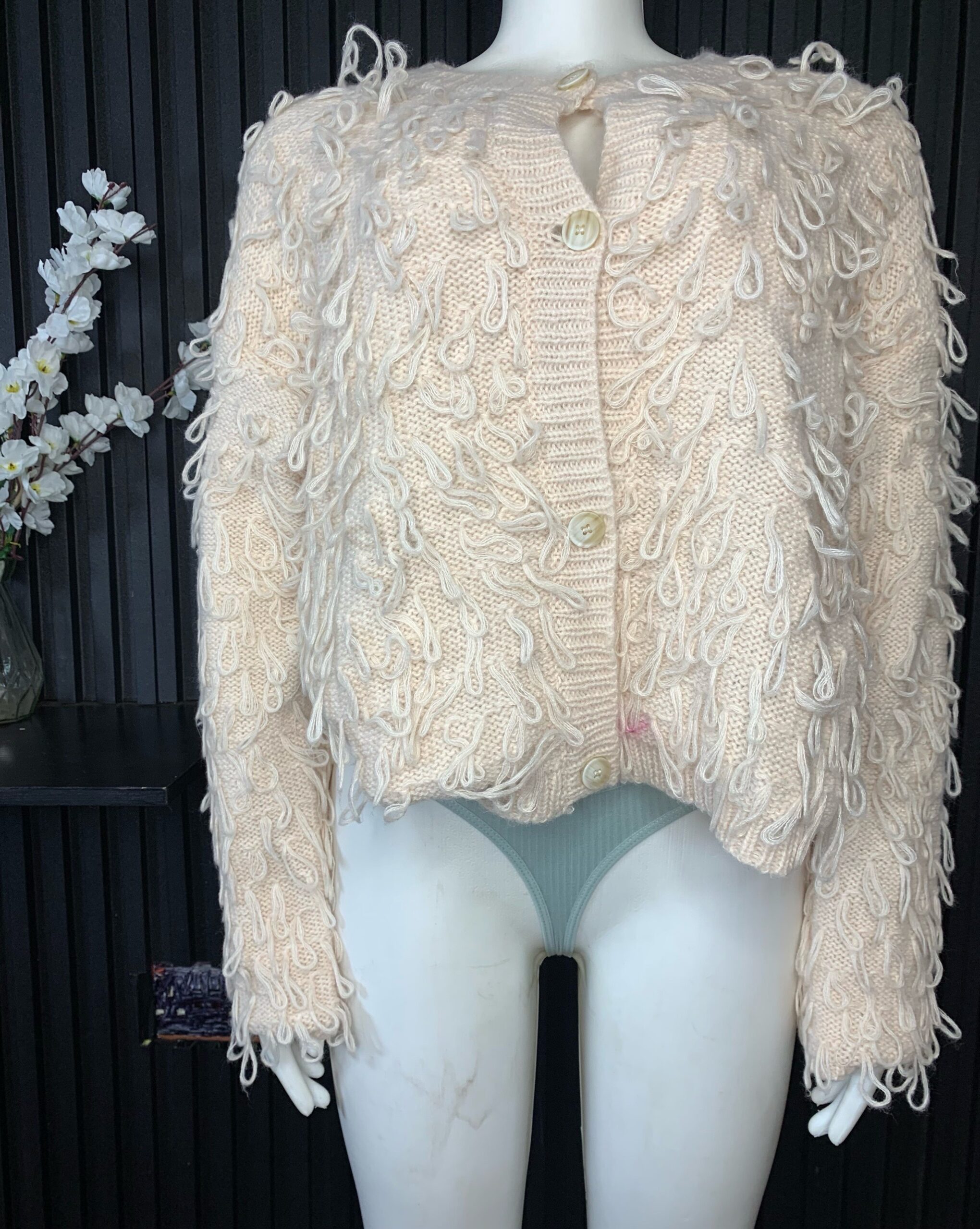Elegant Fringed Knit Cardigan 2 Elegant Fringed Knit Cardigan - Image 2