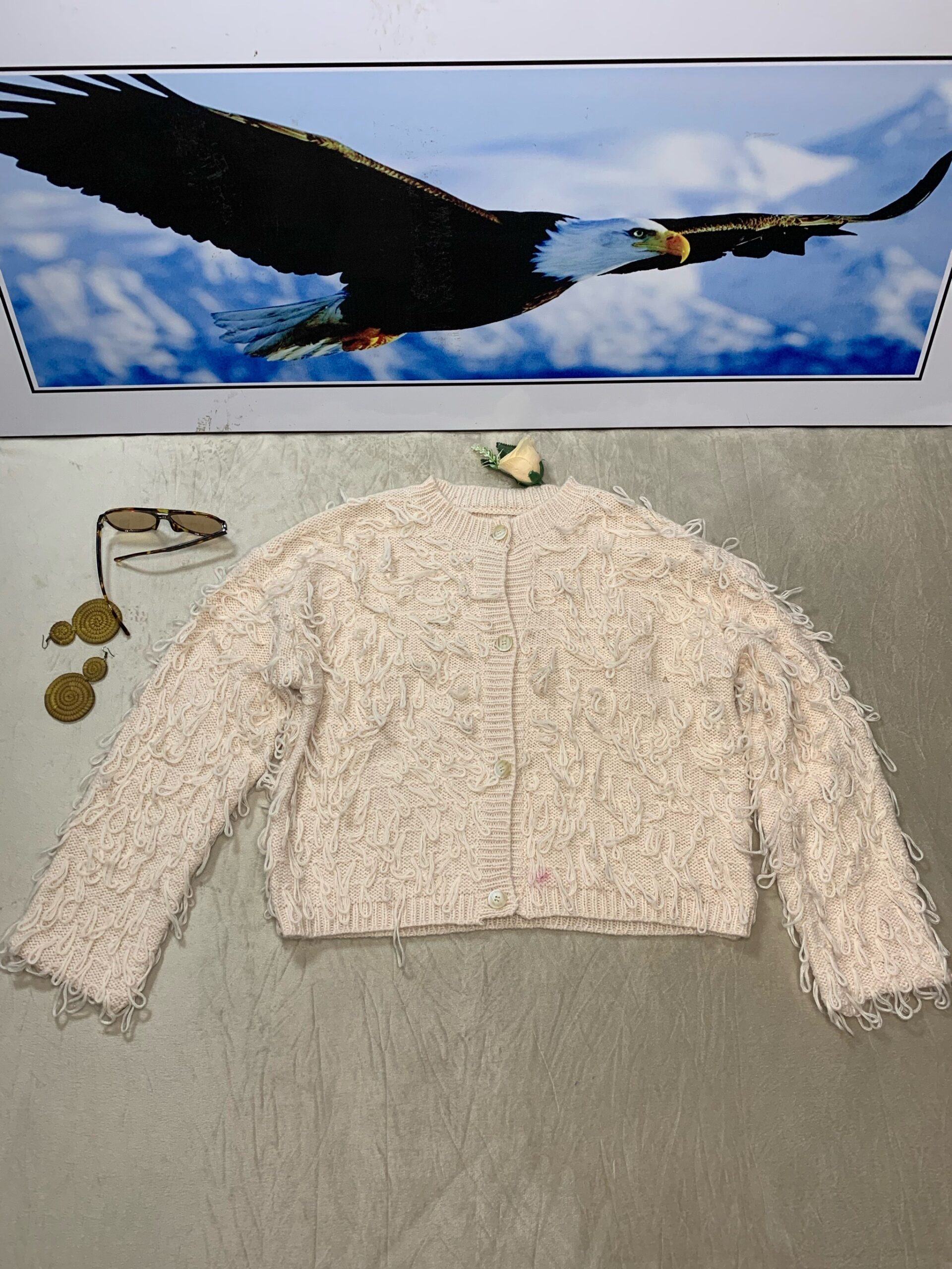 Elegant Fringed Knit Cardigan 4 Elegant Fringed Knit Cardigan - Image 4