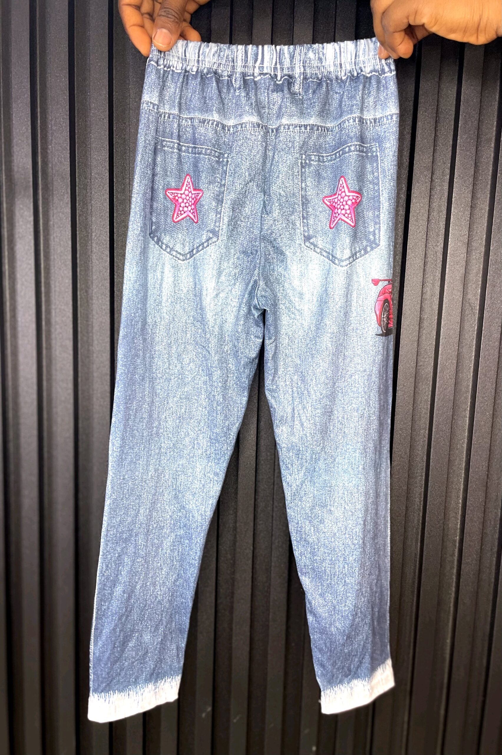 Girl's Printed Denim Trouser 7 Girl's Printed Denim Trouser - Image 7