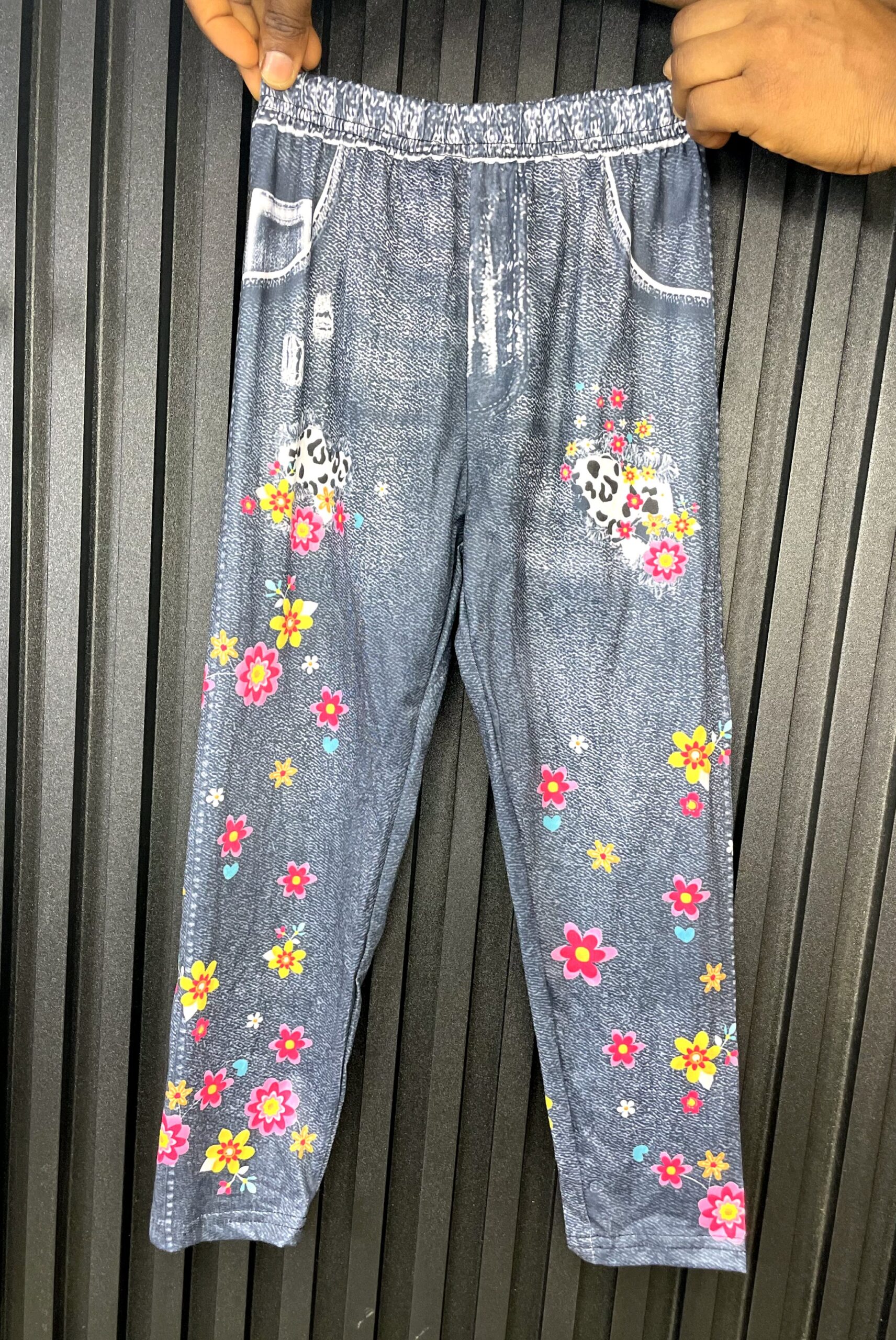 Girls Printed Denim Trouser 4 Girls Printed Denim Trouser - Image 4