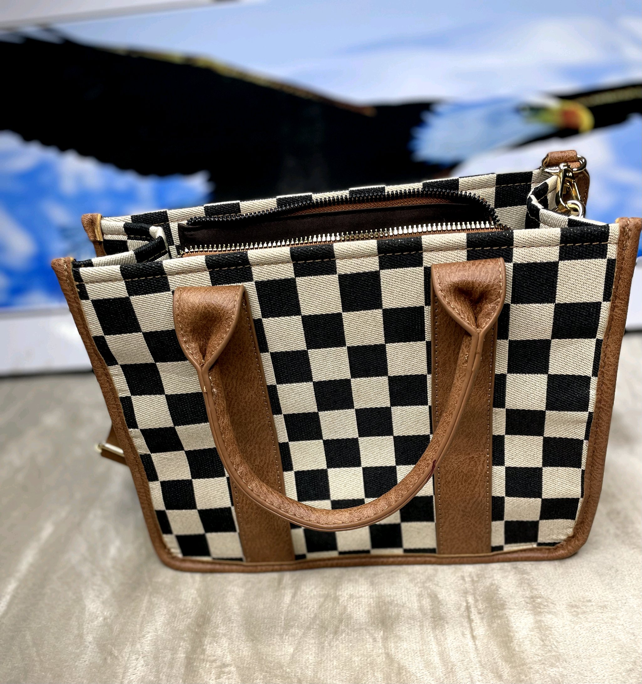 Checkers Board Tote Bag 2 Checkers Board Tote Bag - Image 2