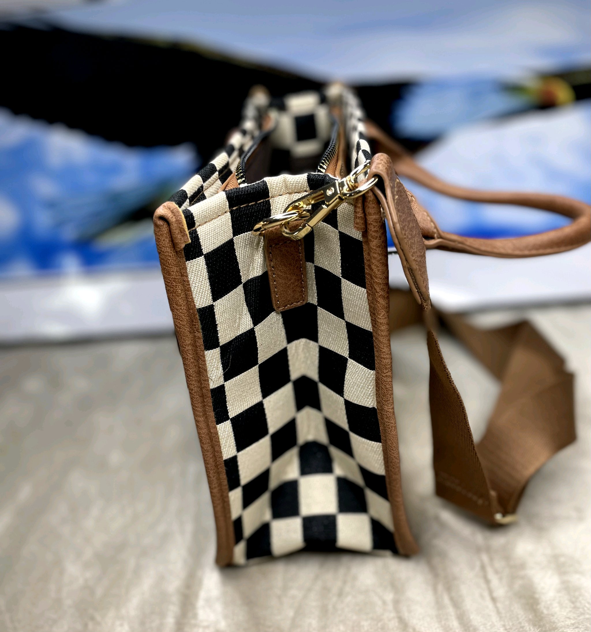 Checkers Board Tote Bag 3 Checkers Board Tote Bag - Image 3
