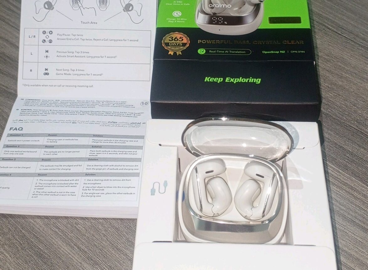 oraimo opensnap n2 open earbuds