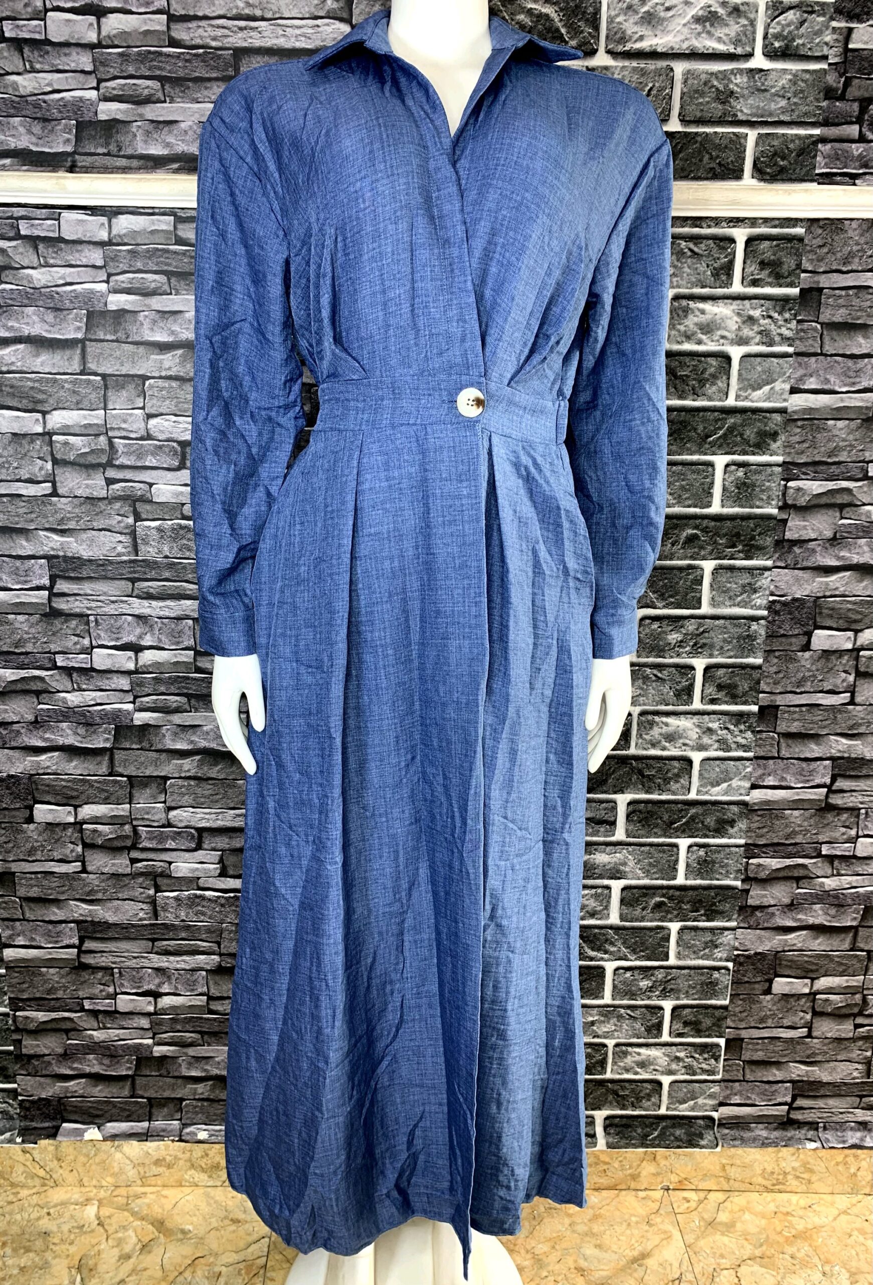 Blue Shirt Maxi Dress 1 Blue Shirt Maxi Dress