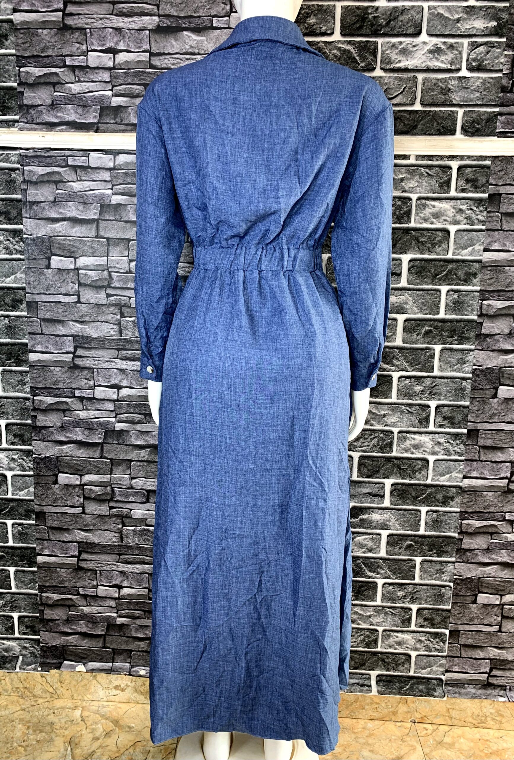Blue Shirt Maxi Dress 3 Blue Shirt Maxi Dress - Image 3