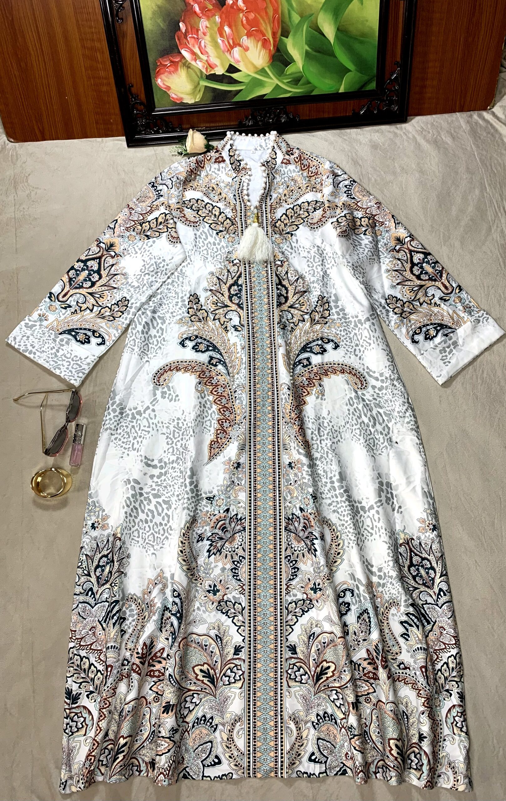 Luxury Printed Kaftan Dress 4 Luxury Printed Kaftan Dress - Image 4