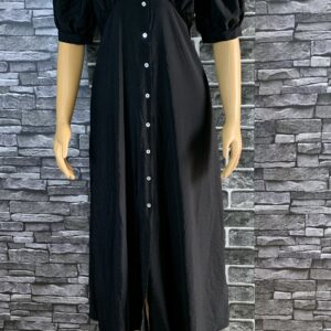 Black Button Front Maxi Dress