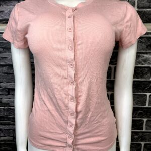 Pink_Ribbed_Button Top
