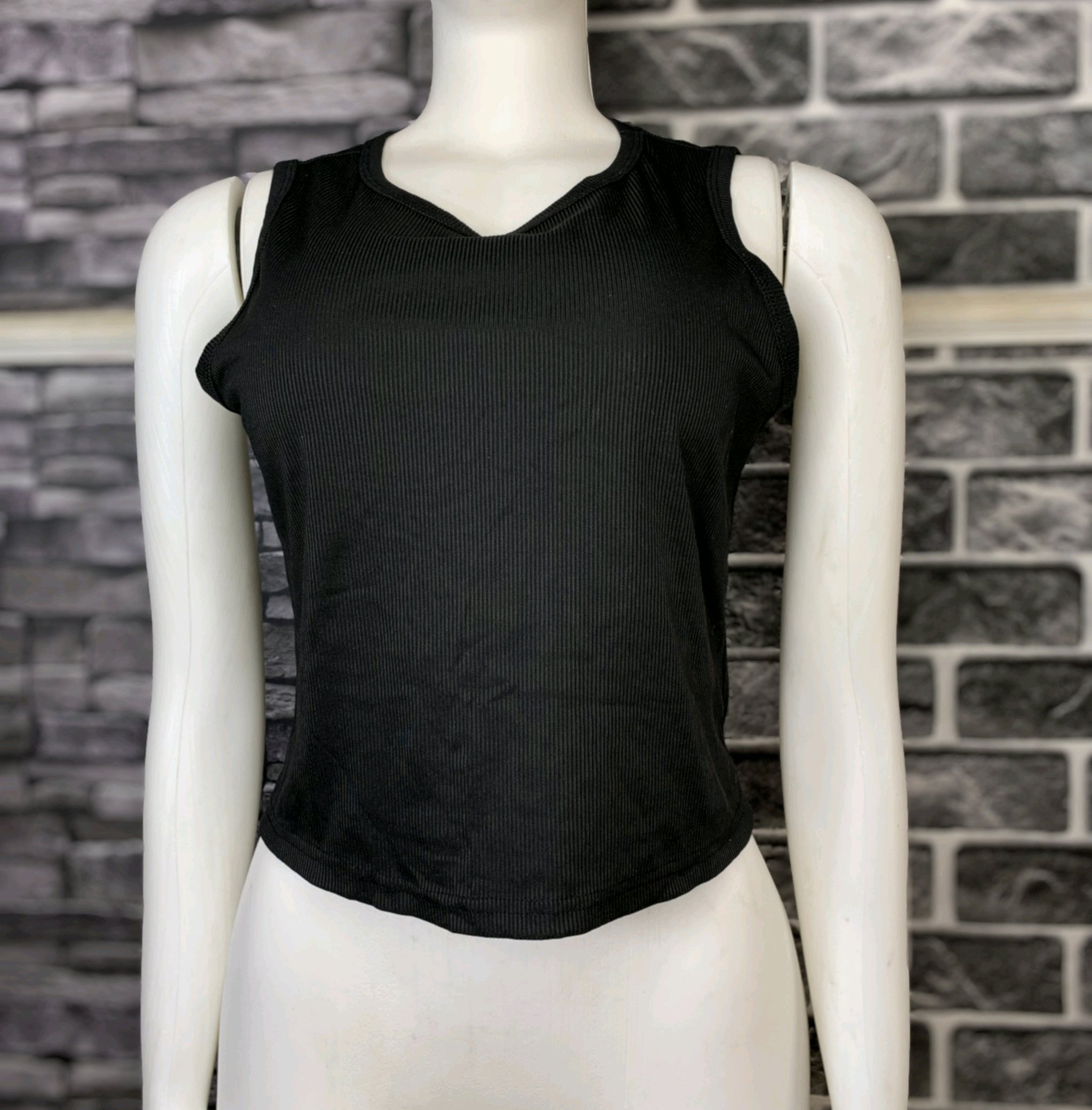 Black Ribbed Sleeveless Top Stylish 1 Black Ribbed Sleeveless Top Stylish