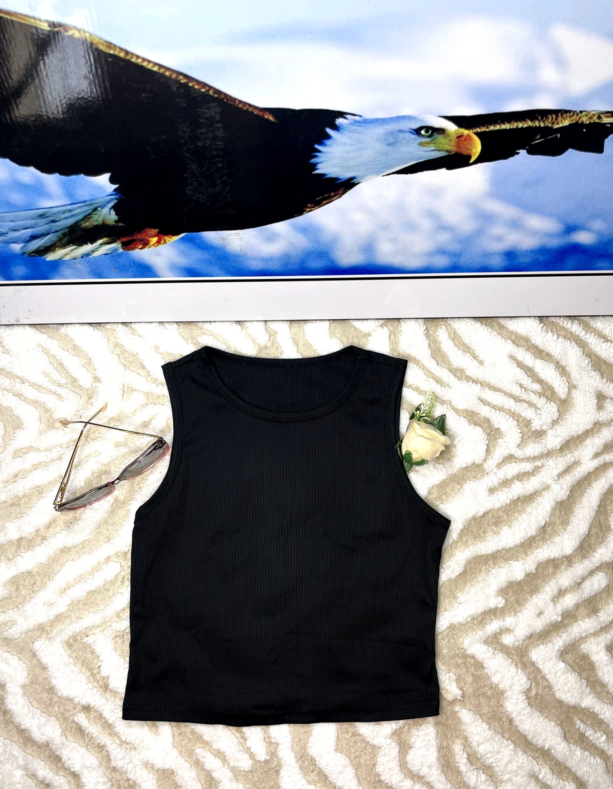 Black Ribbed Sleeveless Top Stylish 5 Black Ribbed Sleeveless Top Stylish - Image 5
