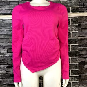 Pink Asymmetrical Long sleeve Top