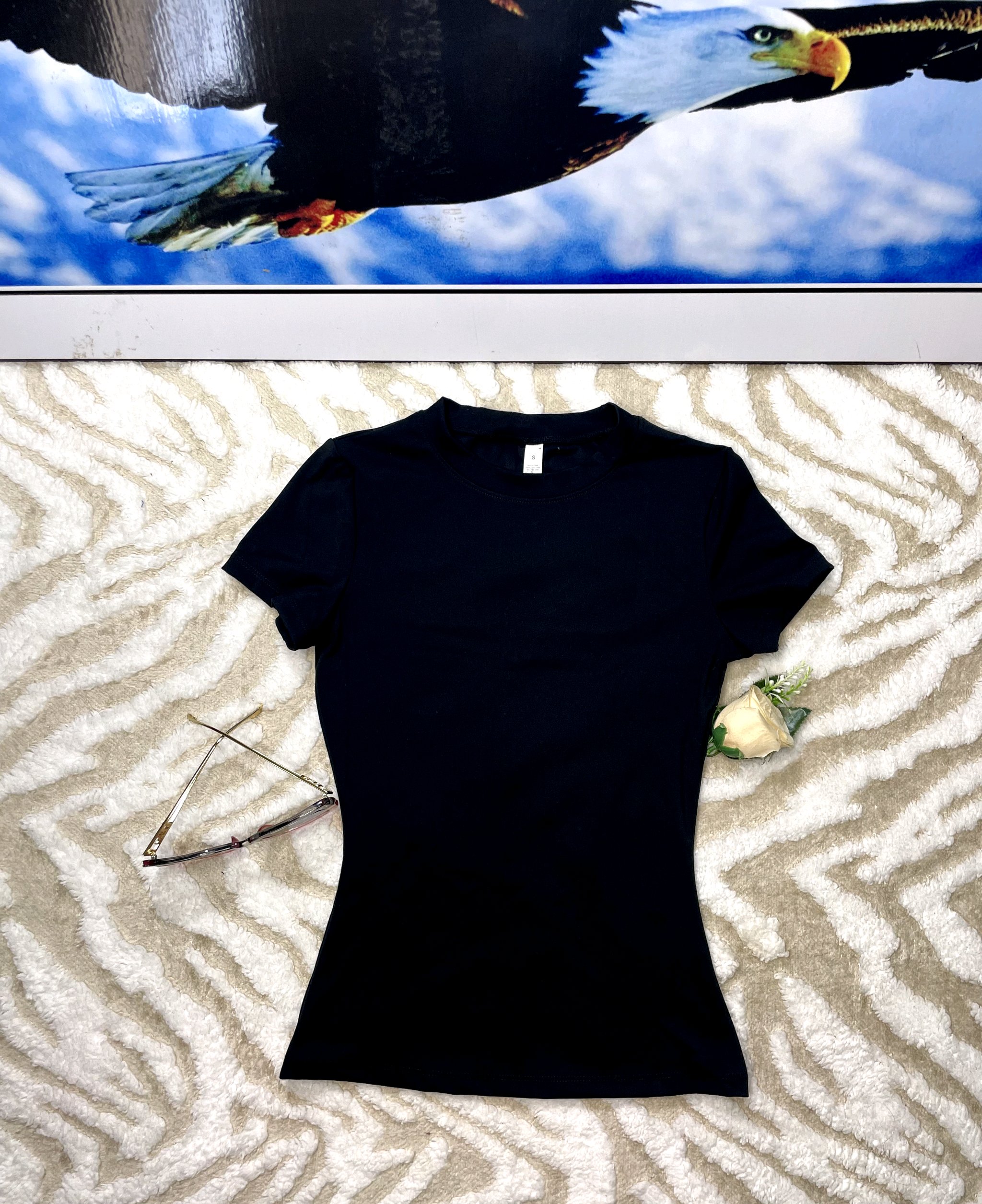 Black Fitted Women's T_Shirt 4 Black Fitted Women's T_Shirt - Image 4