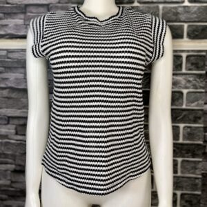 Home 12 white Striped Knit Top