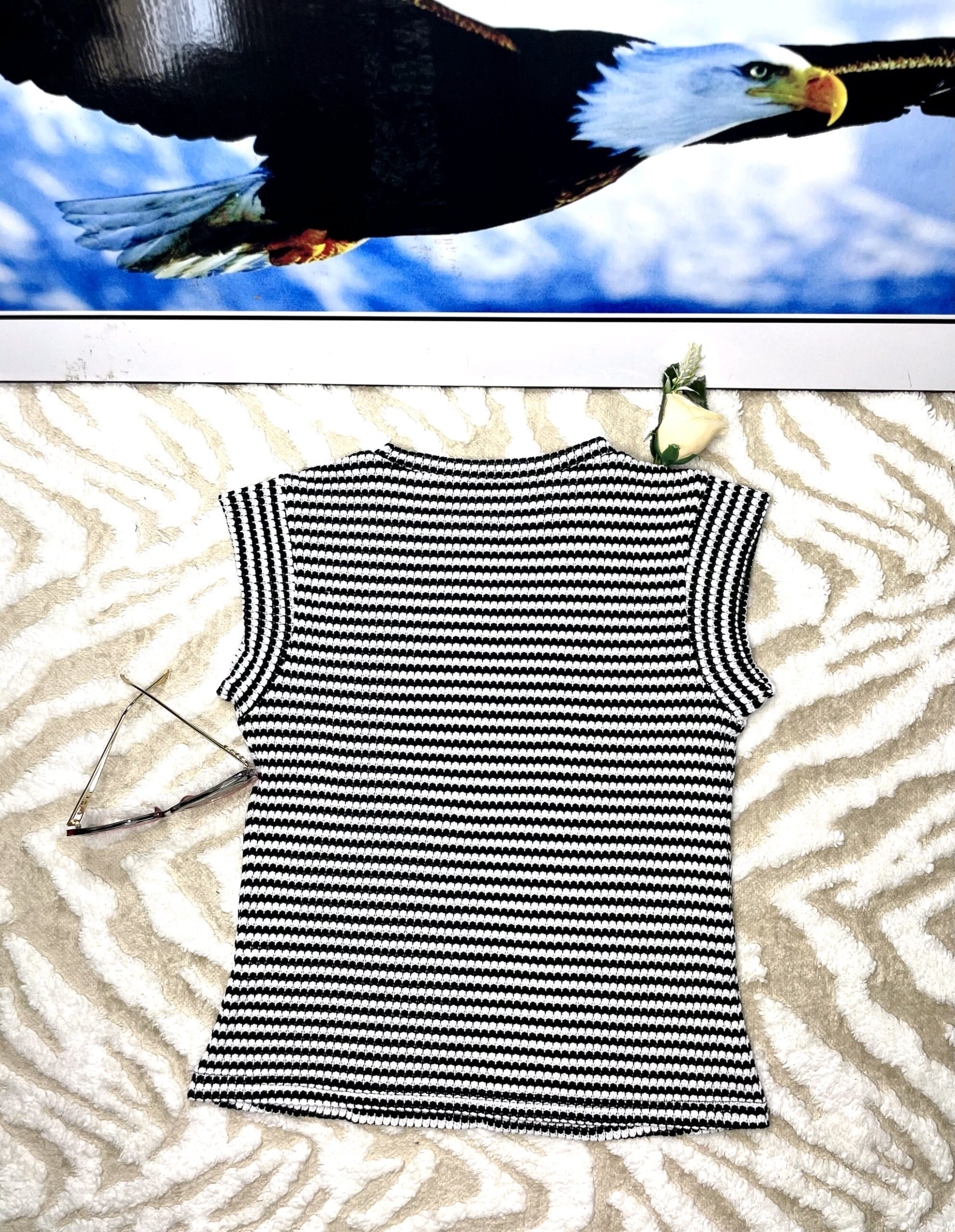white Striped Knit Top 5 white Striped Knit Top - Image 5
