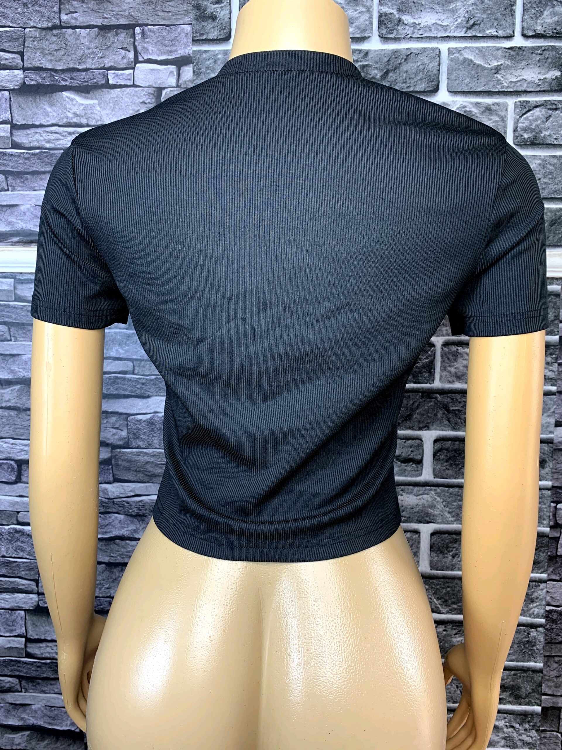 Black Ribbed Crop Top 3 Black Ribbed Crop Top - Image 3