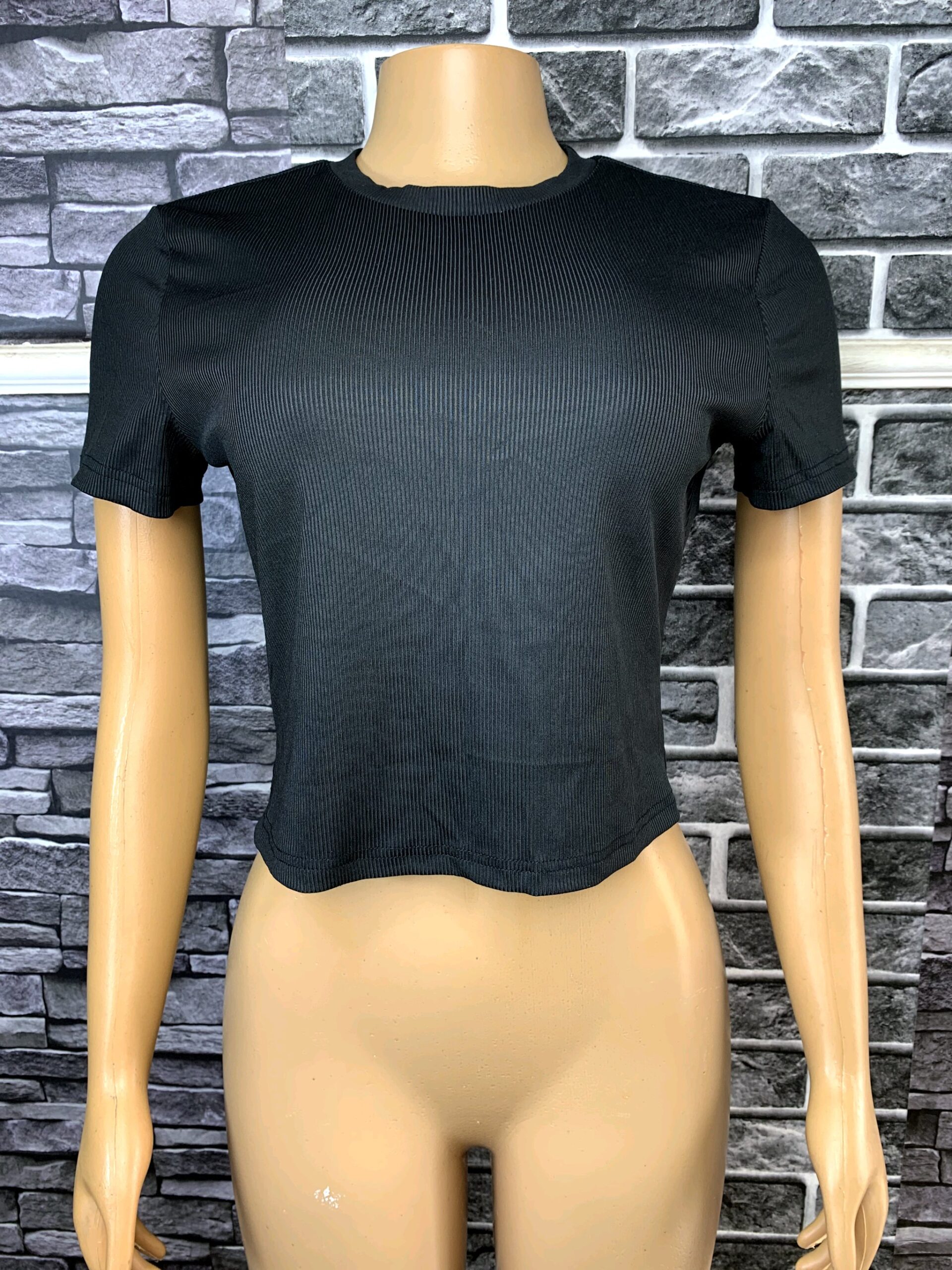 Black Ribbed Crop Top 7 Black Ribbed Crop Top - Image 7