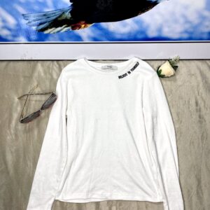 White Longsleeve Ribbed Top