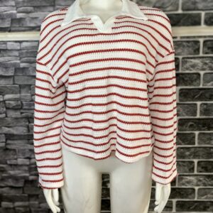 Red Striped Knit Sweater