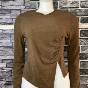 Brown Ruched Longsleeve Top