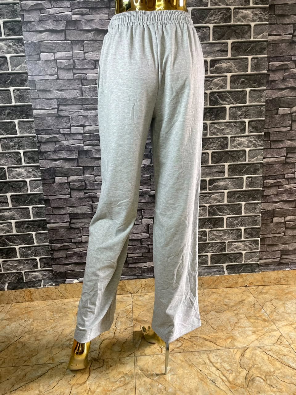 Women's Grey Wide Leg Lounge Pants 3 Women's Grey Wide Leg Lounge Pants - Image 3