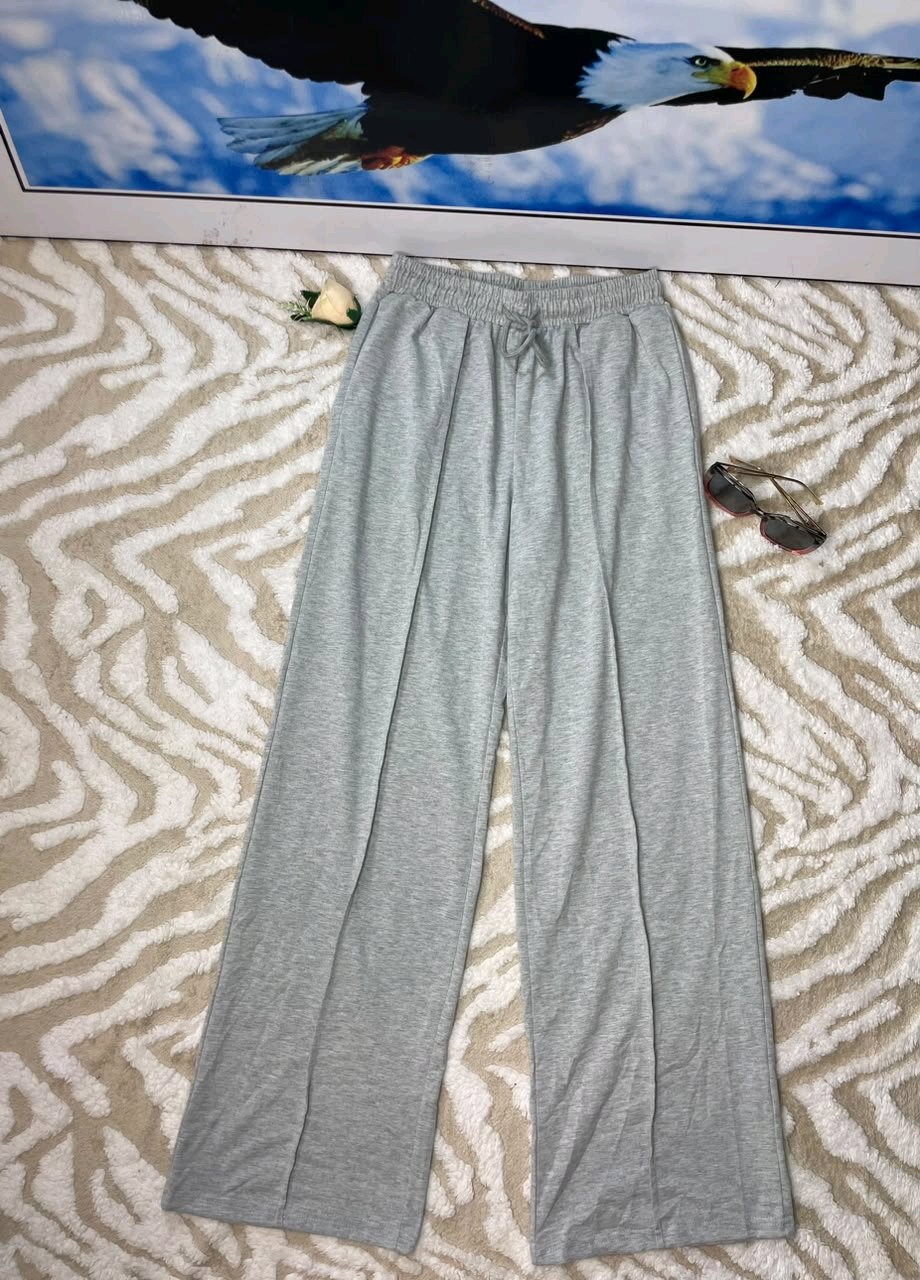 Women's Grey Wide Leg Lounge Pants 4 Women's Grey Wide Leg Lounge Pants - Image 4