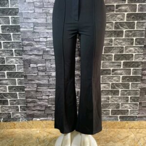 Black Flared Office Trousers