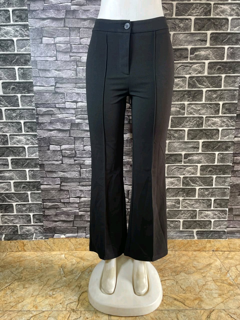 Black Flared Office Trousers 2 Black Flared Office Trousers - Image 2