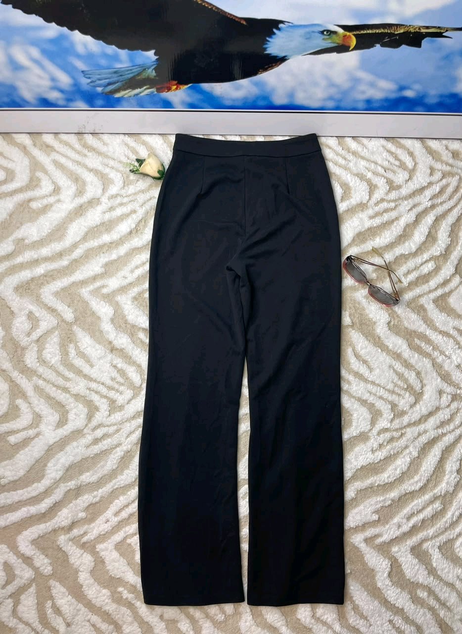 Black Flared Office Trousers 3 Black Flared Office Trousers - Image 3