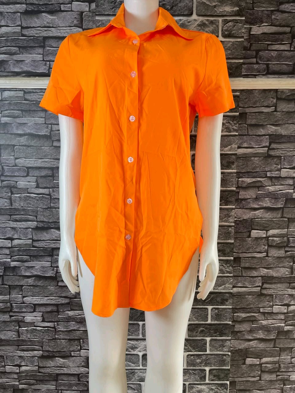 Orange Shirt Dress 2 Orange Shirt Dress - Image 2