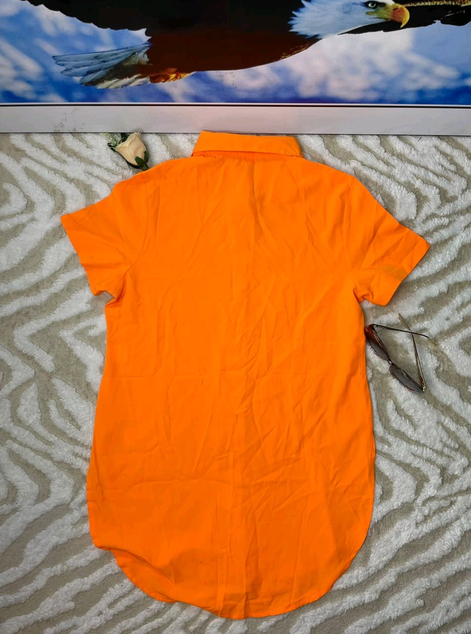 Orange Shirt Dress 5 Orange Shirt Dress - Image 5