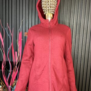Women's Burgundy Zip Hoodie Jacket