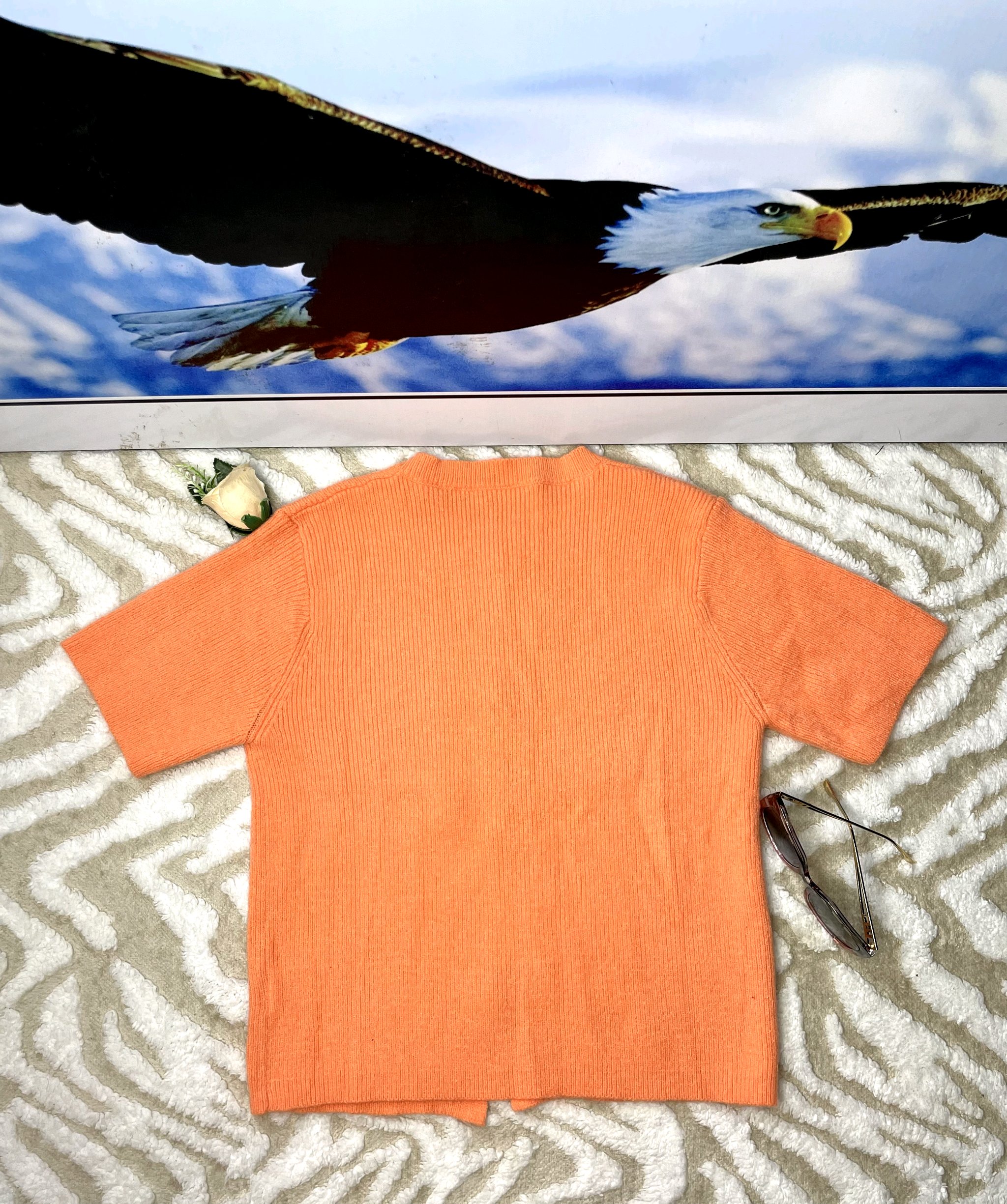 Orange Knit Cardigan Top 3 Orange Knit Cardigan Top - Image 3