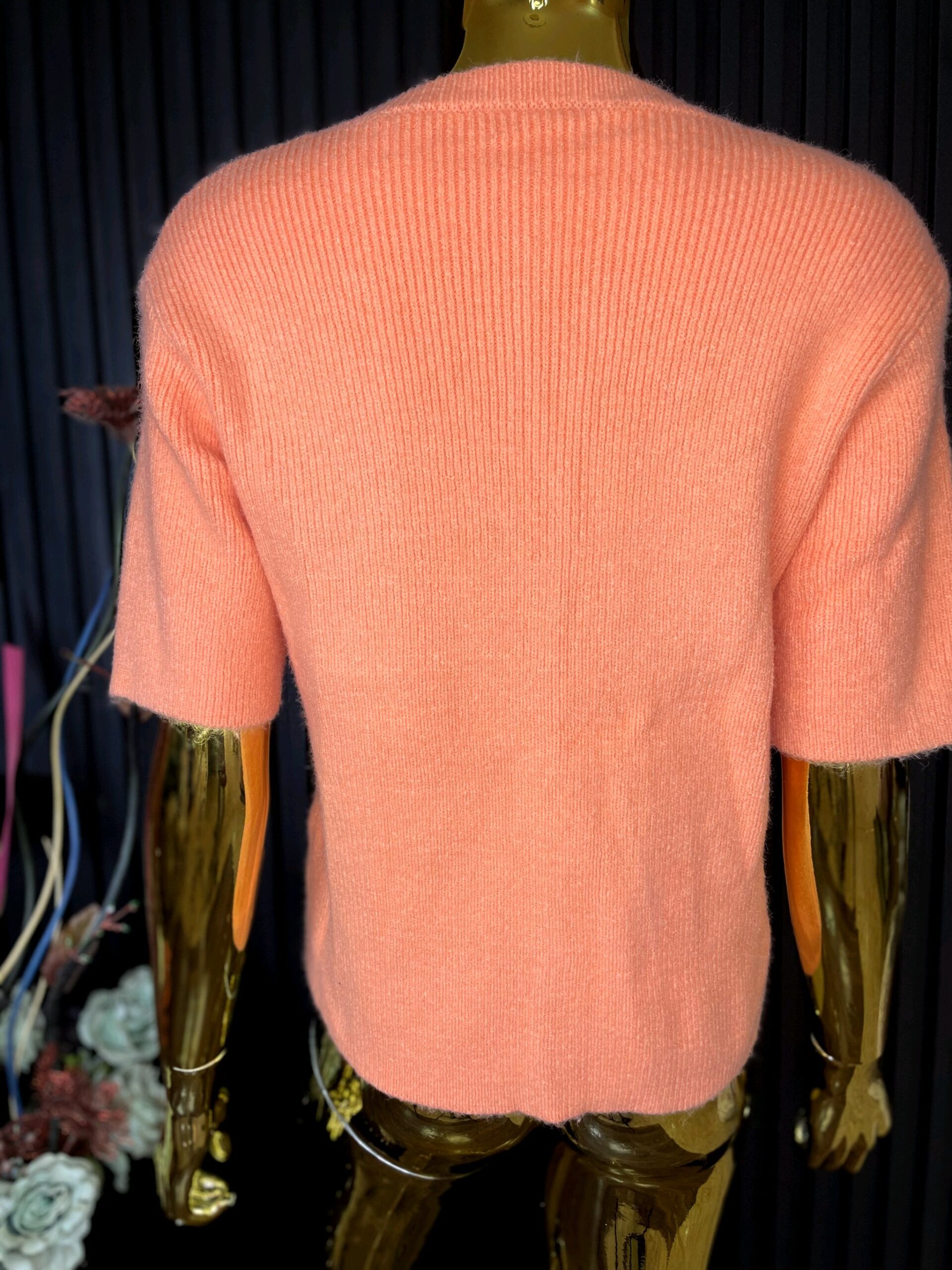 Orange Knit Cardigan Top 4 Orange Knit Cardigan Top - Image 4