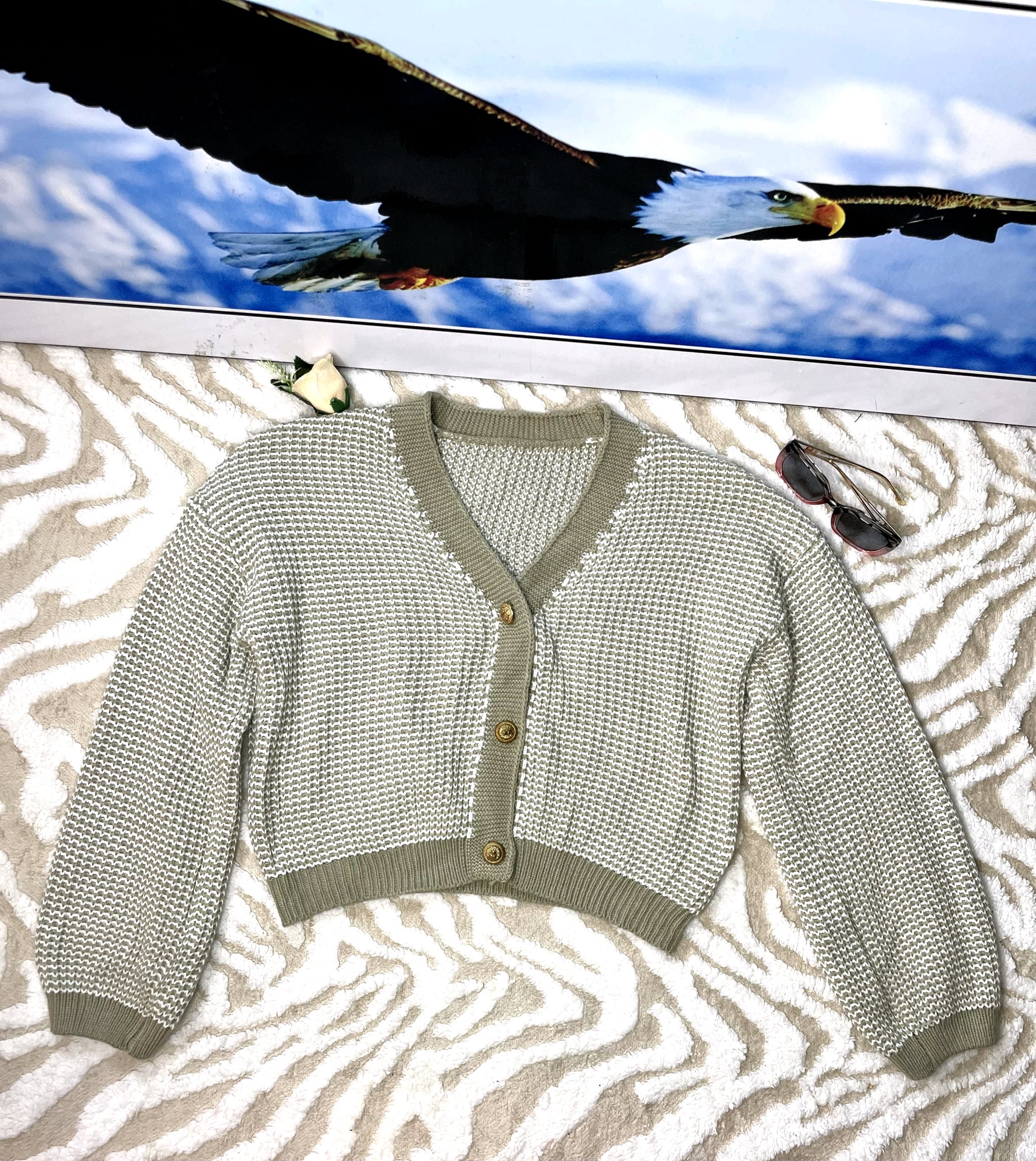 Women's Knit Cardigan Sweater 3 Women's Knit Cardigan Sweater - Image 3
