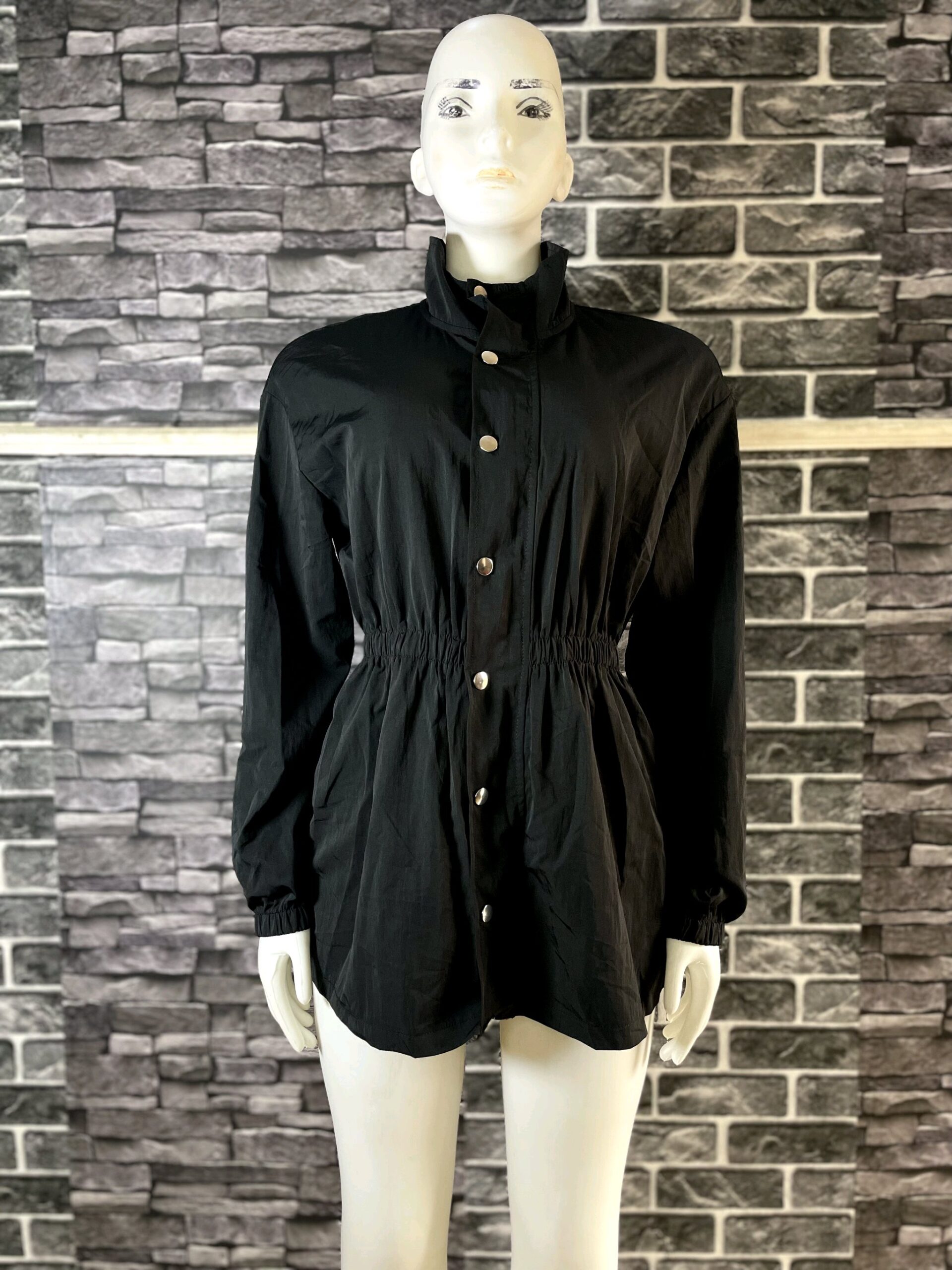 Black Waist Gathered Jacket Dress 1 Black Waist Gathered Jacket Dress