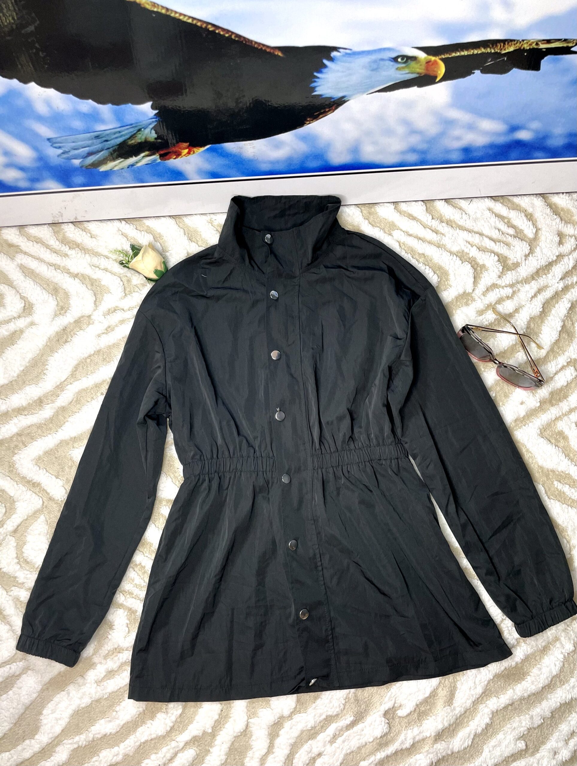 Black Waist Gathered Jacket Dress 4 Black Waist Gathered Jacket Dress - Image 4